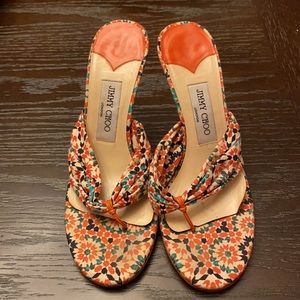 Jimmy Choo Vintage Wedge Floral Print Heels